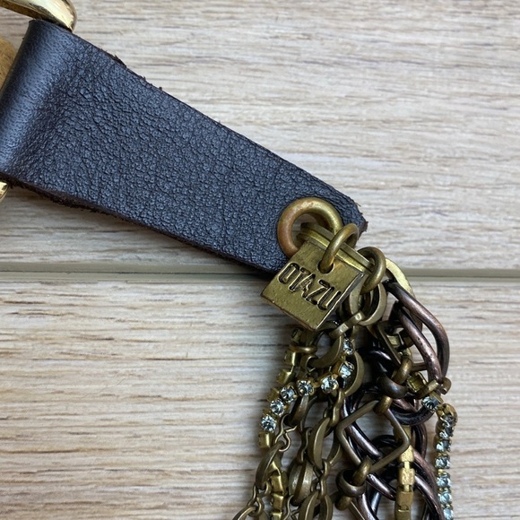 Rare* Rodrigo Otazu Chain Fringe Statement Necklace Glam Goth Grunge Rock - Picture 7 of 9